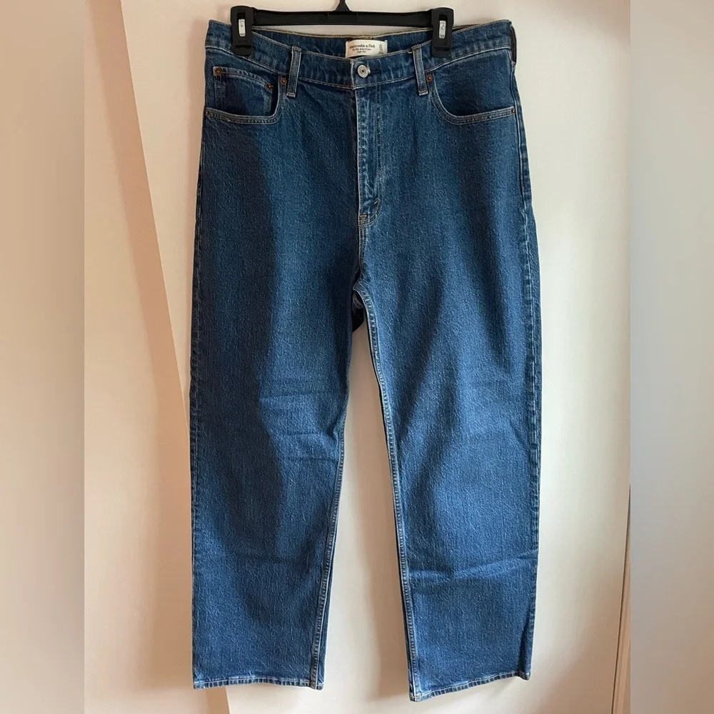🆕 Abercrombie & Fitch Vintage 90s Relaxed High Rise Size 12R Blue Jeans